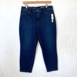 Talbots Women Petite High Waist Skinny‎ Leg Jeggings Crop Jeans Dark Wash Sz 10P